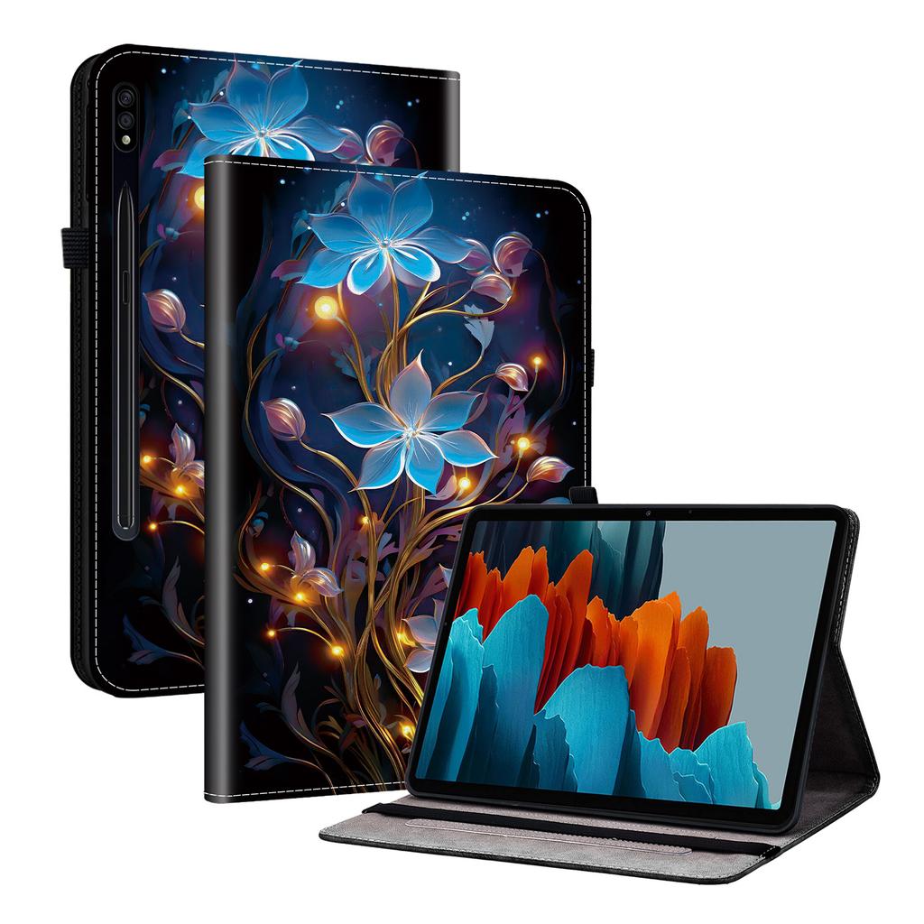 PU Leather Tablet Case for Samsung Galaxy Tab S7 FE (12.4")-11 Styles! Durable,with 2 Stand Slots,Pencil Holder & Card Slots,Flexible TPU Back Cover