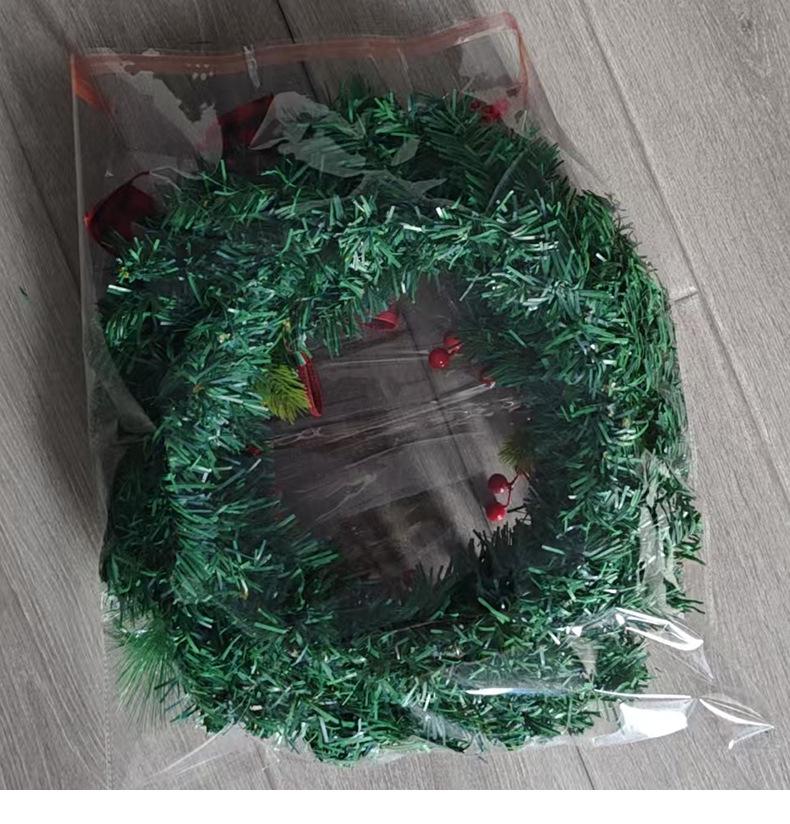 Přeshraniční vánoční červeno-černý kostkovaný věnec s mašlí a bobulovou révou, dekorace na dveře