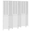 6 Piece Room Divider White Solid Paulownia Wood