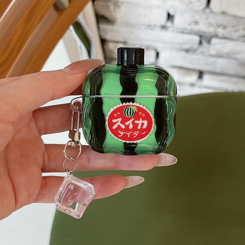 Kawaii Watermelon Peach Juice Earphone Case For Airpods Pro 3 4 2 Cover Silicone Headphone Cases Cute For Airpod 4 Generation