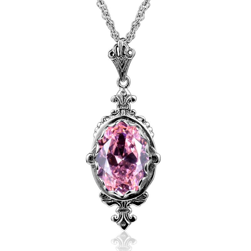 100% Sterling Silver 925 Citrine Necklace Women Luxury 10*14mm 8ct Oval Yellow Stone Pendant Victoria Style Jewelry Gift Female