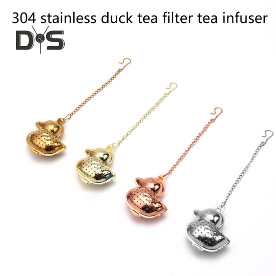 Stainless Steel Herbal Strainer Fine Mesh Wide Application Assorted Mini Duck Shape Tea Filter Household Supplies