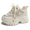 Breathable Chunky Platform Sneakers Women Lace-Up Thick Bottom Vulcanied Shoes Female Fashion Patchwork Non-Slip Casual Shoes