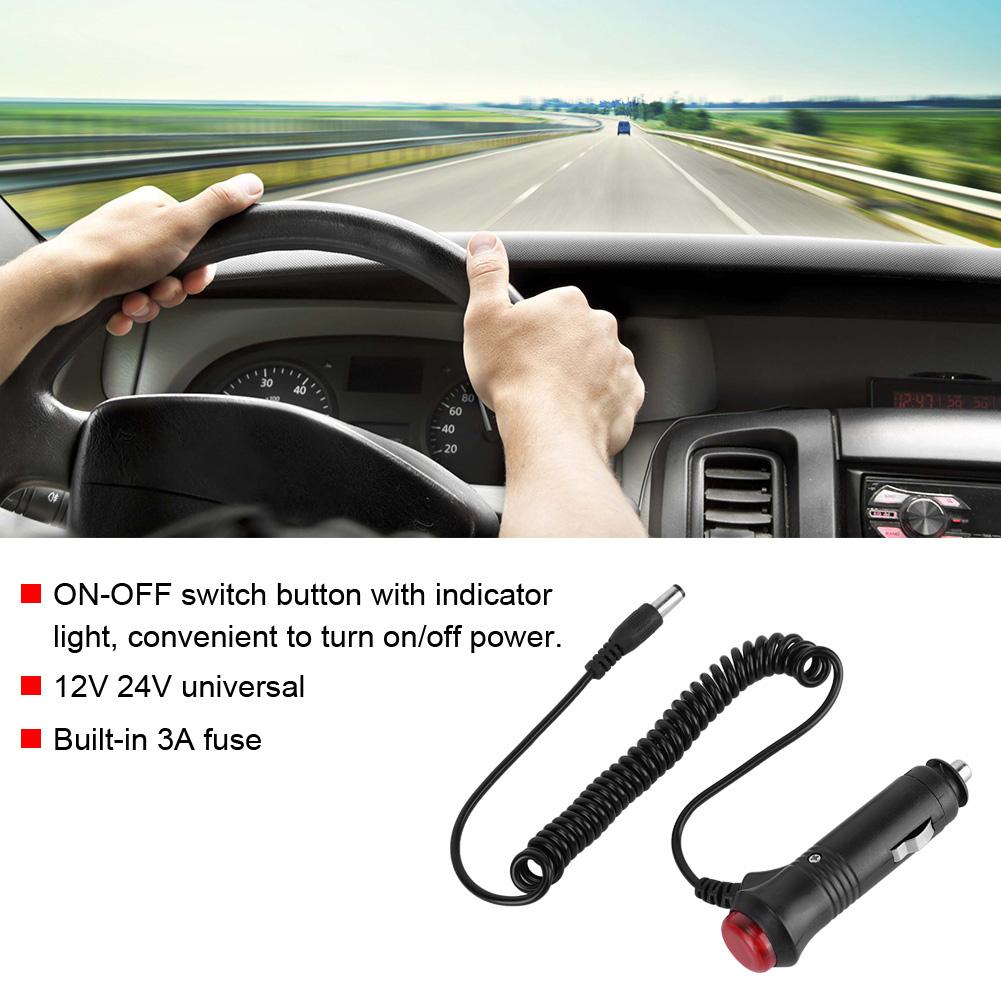 12V 24V Car Motorcycle Cigarette Lighter Plug Adapter ON OFF   Indicator Light Built in 3A for In Vehicle Devices