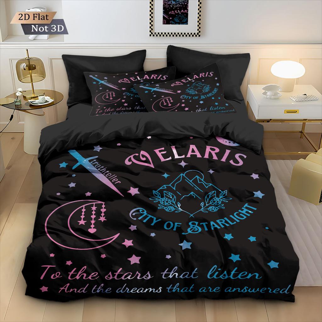 3pcs Red Bedding Set Golden Rose Valentine's Day Print Comfortable King Queen Twin Single Size for Home Decoration for Lover