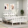 VidaXL Bed Frame with Headboard White 120x200 Cm Solid Wood 3192552