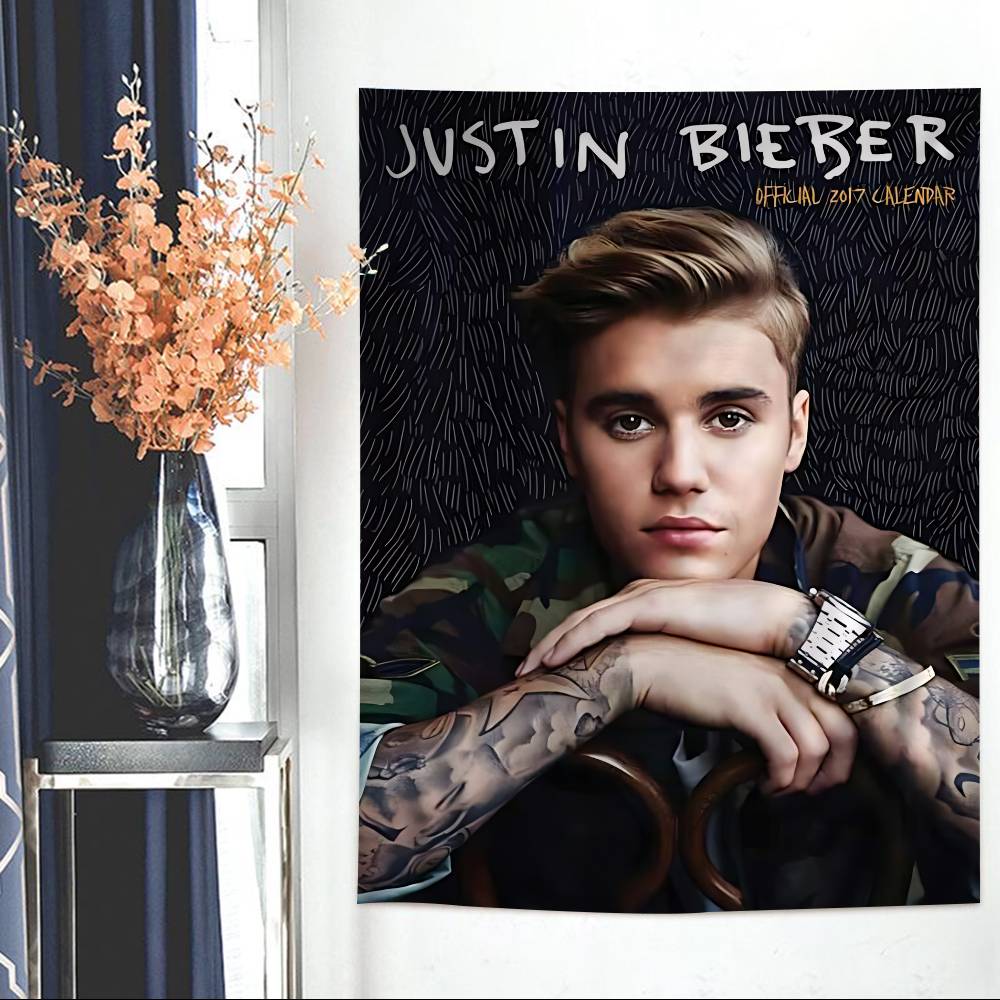 Popular Singer JJustinS BBieberS Cartoon Tapestry Art Science Fiction Room Home Decor Wall Hanging Home Decor