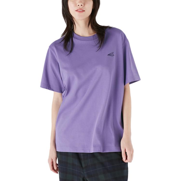 Uniqlo SS23 Back Anime Print Crew Neck Casual Short Sleeve T-Shirt Unisex T-Shirts Gray Purple 458407-77