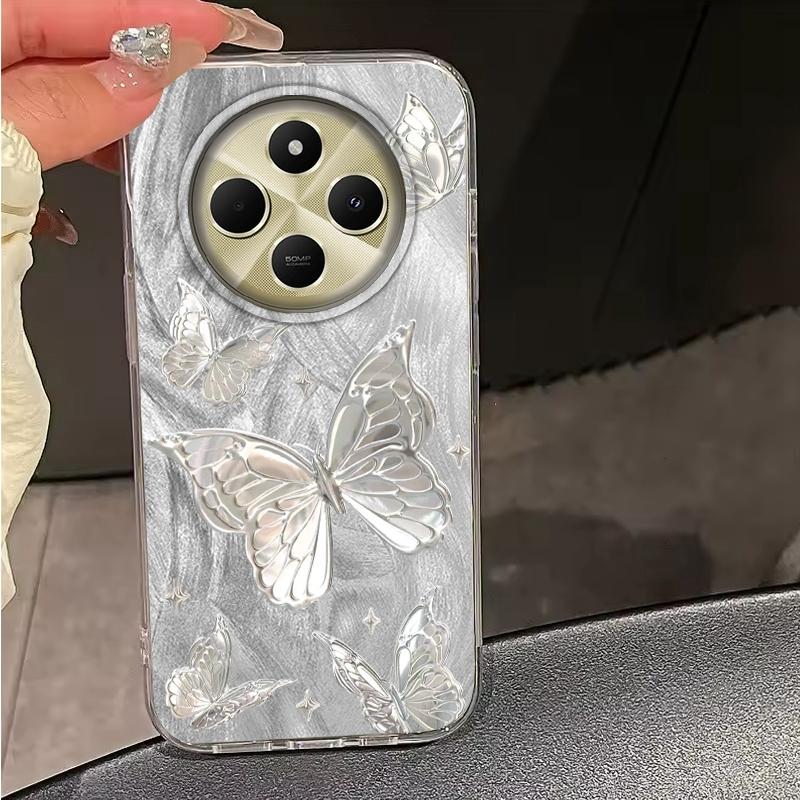 Luxury Butterfly Girl Women Phone Case For Xiaomi Poco X3pro X5 M6 X6 X3 NFC M5s M6 X7 Pro C75 C61 Shockproof Bumper Funda Cover