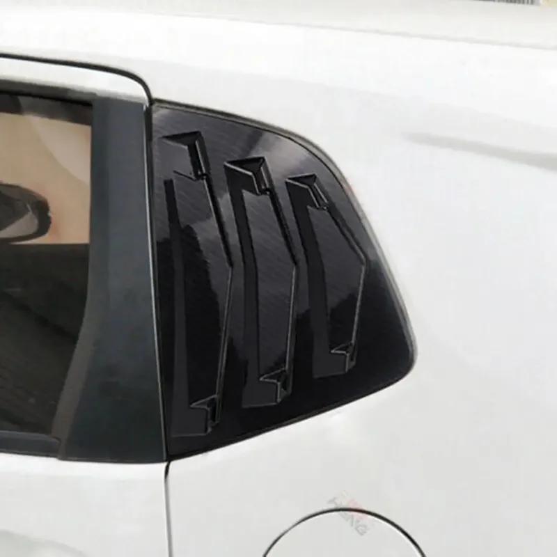 For Honda Jazz Fit 2014- Car Rear Louver Window Side Shutter Cover Trim Sticker Vent Scoop ABS Carbon Fiber Auto Accessories