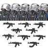 Polizia Cittadina Cina Forze Speciali Blocchi di Costruzione Soldato d'Assalto Figure SWAT Maschera Difesa Gas Armi Militari Mattoncini Giocattoli Bambini
