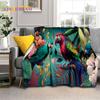 Cute Dream Birds Parrot Peacock Cartoon Soft Flannel Blankets,Throw Blanket Comfortable Blanket for Picnic Beds Home Bedroom Kid