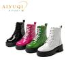 Fashion AIYUQI  Short Boots Women High Heel 2025 New Genuine Leather Women Ankle Boots British Style Vintage Platform Women Winter Boots
