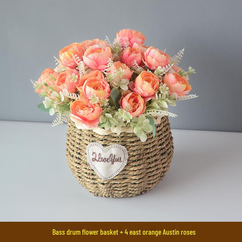 Handcrafted Willow Wicker Flower Basket for Dried Arrangements and Succulents