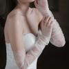 Decorative Paired Arm Warmer False Cuffs Pearls Tulle for Princess Dress False Sleeves Long Arm Covers