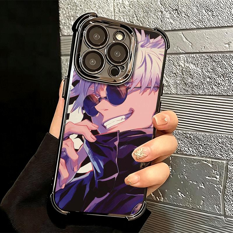 Anime Gojo Satoru JUJUSU Soft Phone Case For iPhone 15 16 17 Air 14 Pro Max 16E Plus 13 12 Mini Plating Anti-Fall Fundas