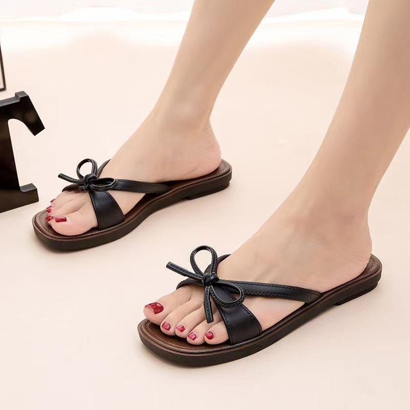 Yuzhihao Women s Summer Bowknot Flat Sandals - Casual Beach Flip-Flops
