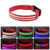 Adjustable LED Glowing Dog Neck Ring Nylon Material Night Safety Buckle Chain  Small Dog