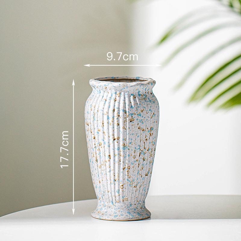 Minimalist Kiln-Fired Ceramic Vase: Home Living Room Decor for Fresh or Dried Flowers