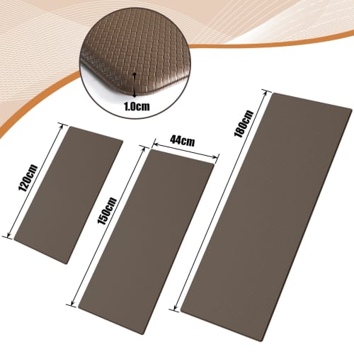 Wipeable kitchen mat, 10mm thick, comfortable, fluffy, 150cm, water-repellent, stain-resistant, memory foam, cushioned, no washing required, just wipe