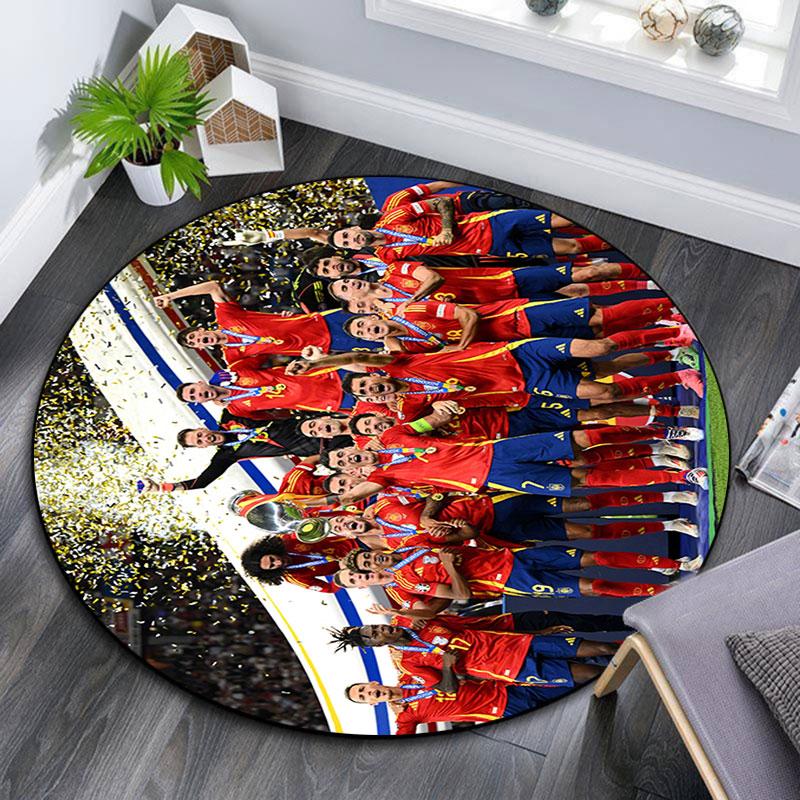 Spain pattern round rug,Carpet Rug for Living Room Bedroom Playroom ,Non-slip Floor Mat,Holiday Gifts and Birthday Gifts.