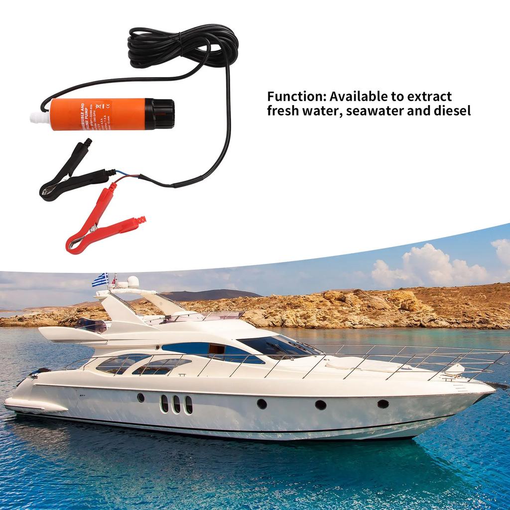 12V Boat Bilge Pump 280GPH Low Noise Portable Inline Submersible Pump for RV Yacht Marine Inline Bilge Pump