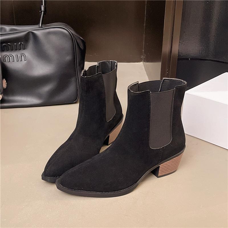2025 autumn and winter new foreign trade hot-selling thick-soled versatile comfortable temperament comfortable fashion retro leopard print thin boots