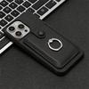 Leather With Cards Slot Phone Case For iPhone 16 15 14 13 12 Pro Max iPhone15 iPhone16 Plus Metal Ring Holder Wallet Back Cover