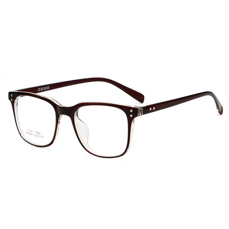 TR90 Frame Rivet Big Square Myopic Glasses Women Men Prescription Spectacle Diopter 0 To -6 0 Lightweight Durable