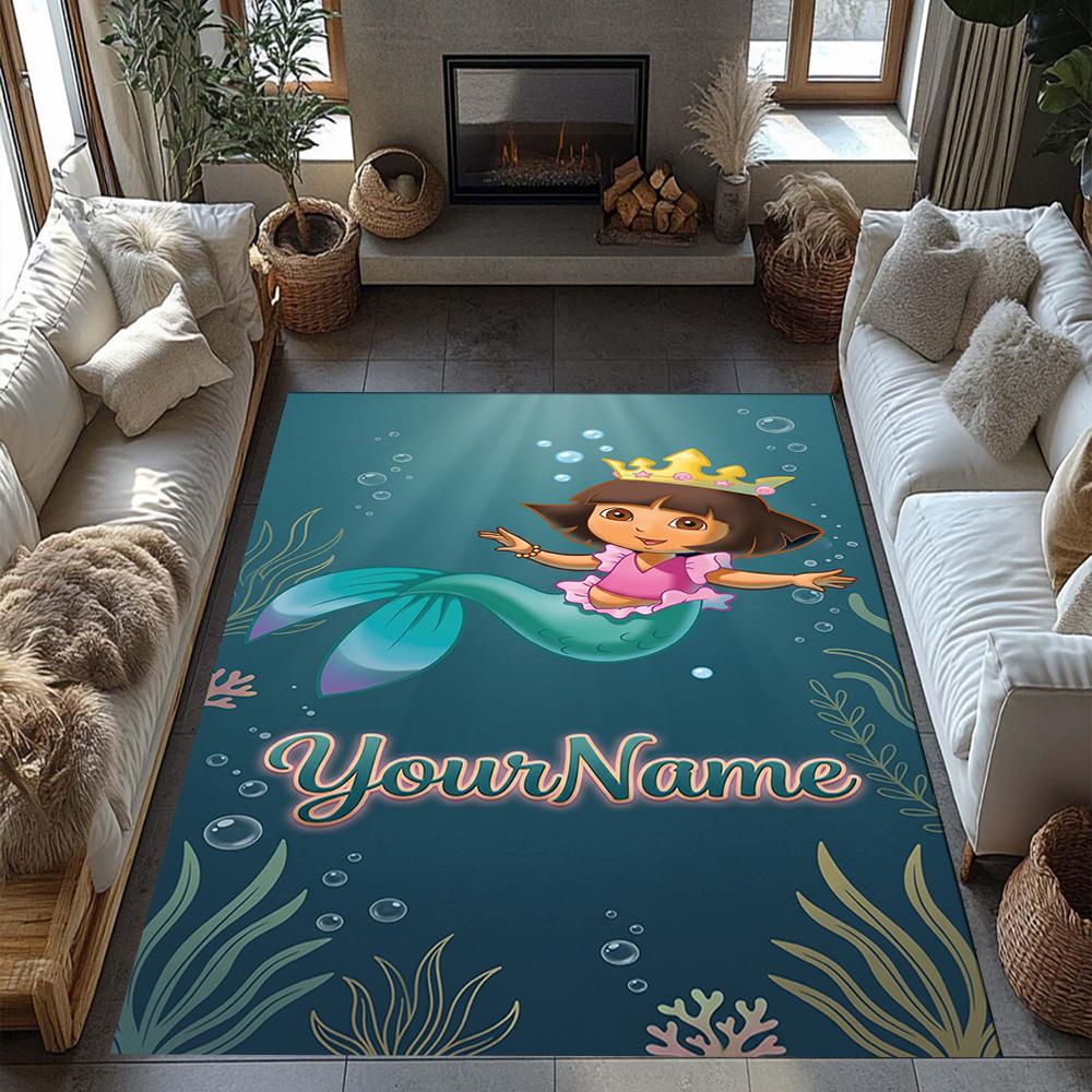 Dora Explorer Customize Your Name Floor Rug Office Rug Perfect for Balcony Dormitory Decorate room Foyer Antislip Carpet Office home decor