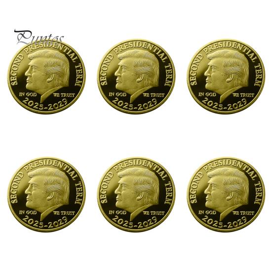 Trump Minnemynt Andre Presidentperiode 2025-2029 In God We Trust Suvenirmynt Samleobjekt Metallmynt MAGA/KAG Gave til Samlere