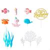 12 Pieces Sea Cake Topper with Seaweed Multipurpose Portable Decorations for Boys Girls