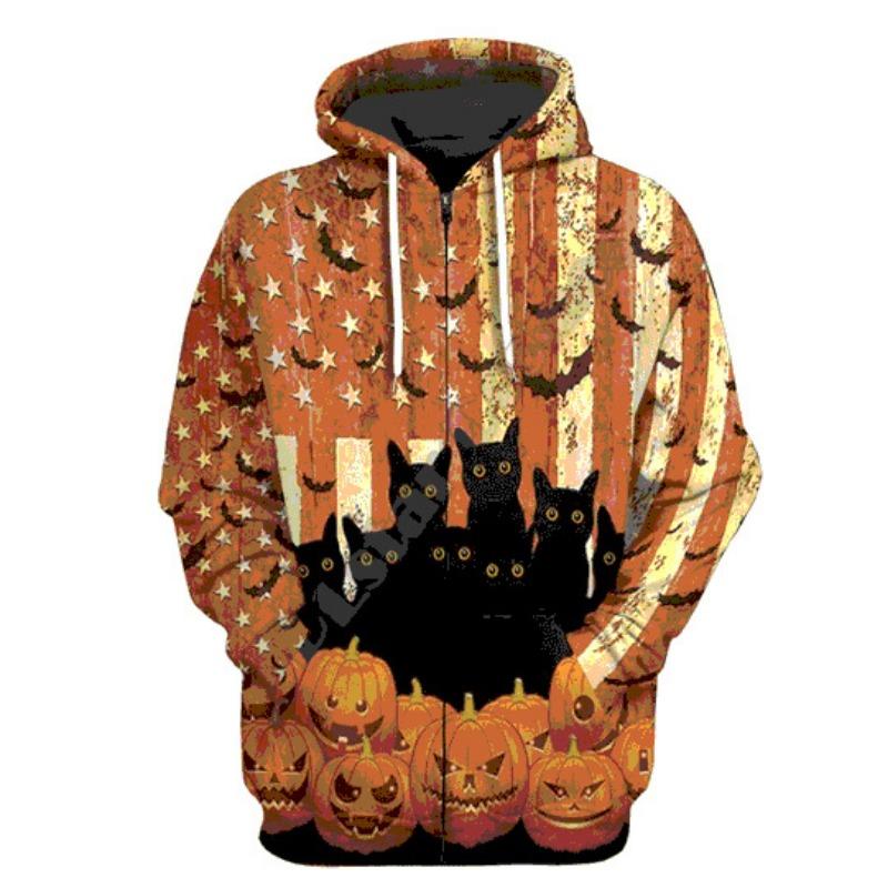 Spring Men's Cardigan Top Loose Comfortable Long-sleeved Hooded Jacket Fashionable 3D Digital Abstract Printed Sweatshirt