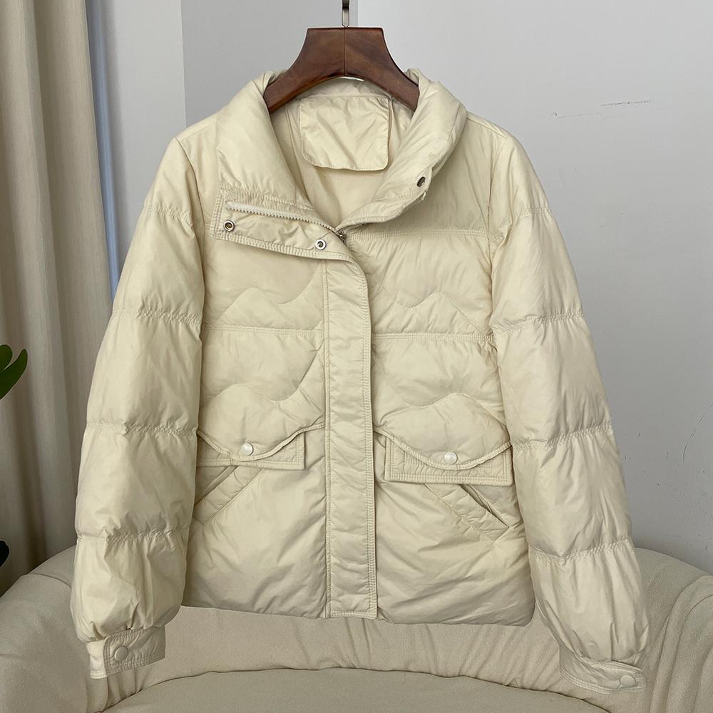 New Autumn Winter Jackets for Women Stand Collar White Duck Down Jacket Ultra Light Windproof Feather Parkas Female Puffer Coat