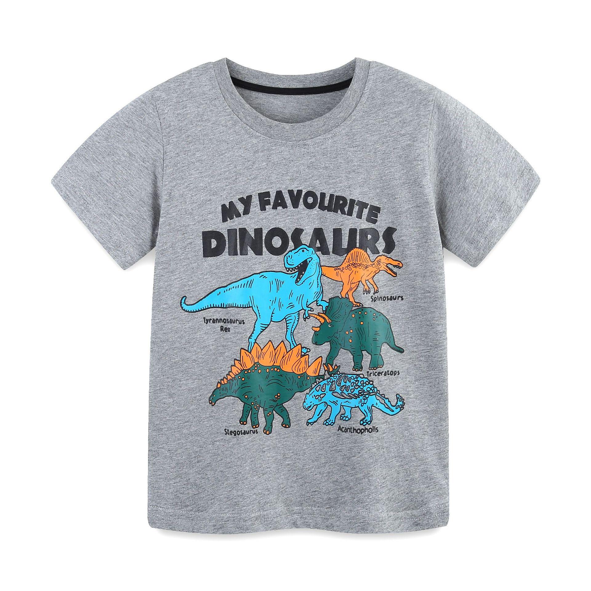 AostaBetty Summer Dinosaur Print Boys Shorts Set - European Style Children s Clothing 5Y (115cm)