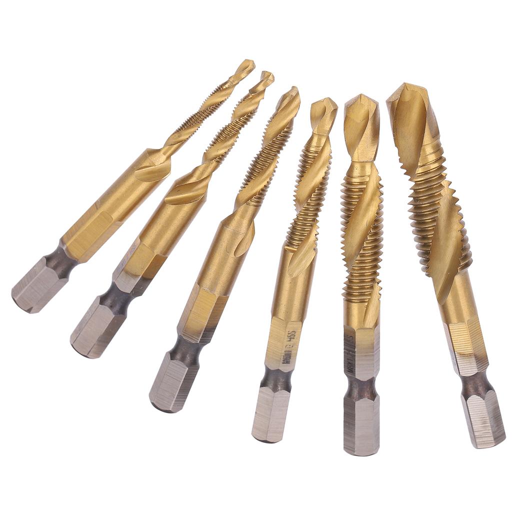 6pcs Screw Tap Drill Bits Kit 6542 High Speed Steel M10 M8 M6 M5 M4 M3 Tapping ToolsLong  Type