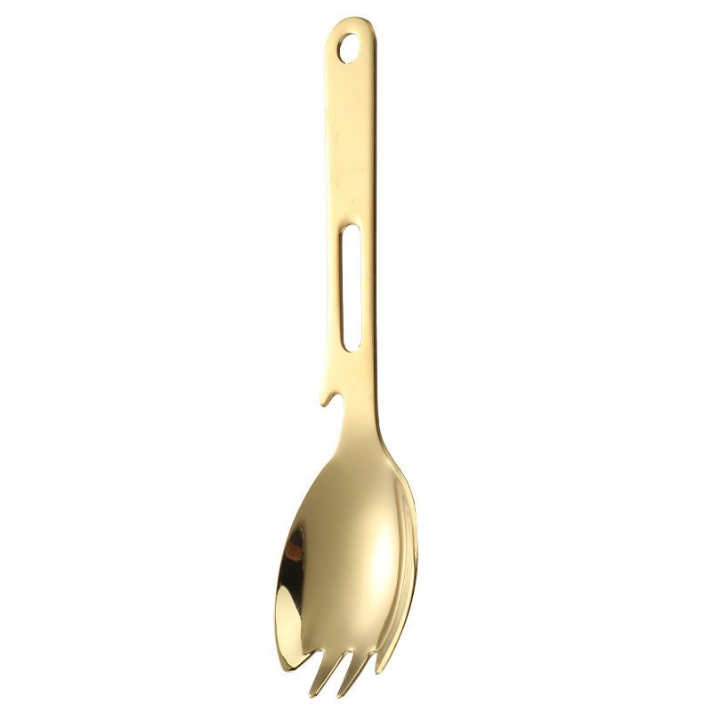 304 stainless steel multi-purpose spoon multi-functional fork and spoon integrated portable tableware fruit fork