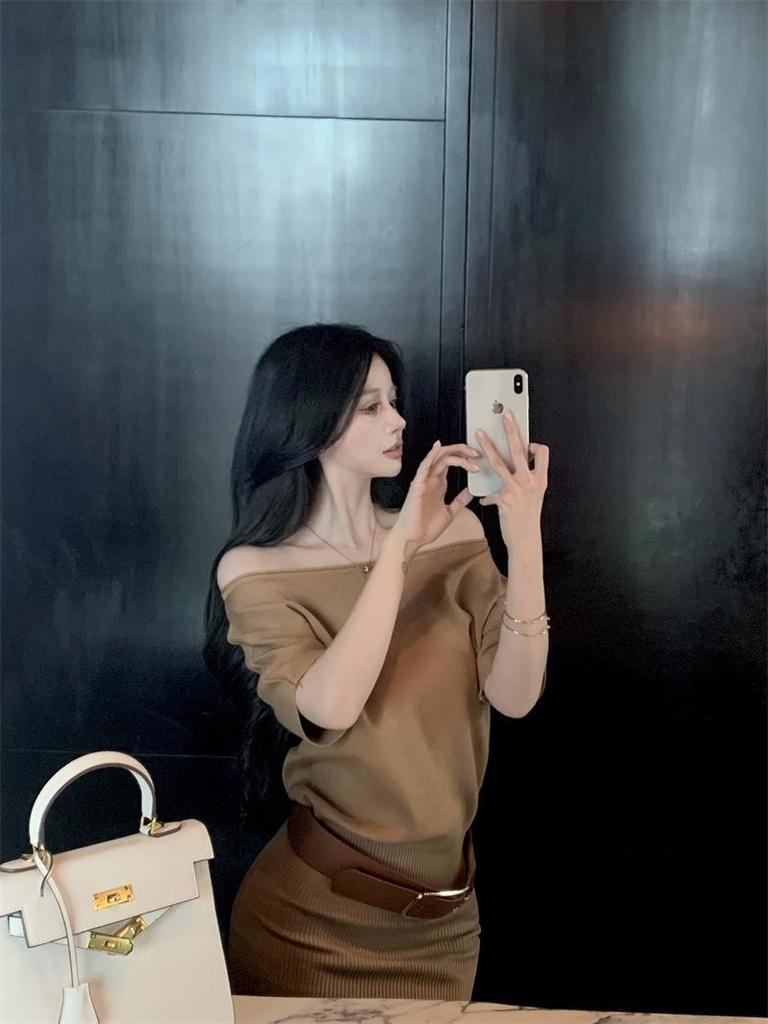 Women's French Retro Off-Shoulder Dress - Early Spring Slimming Petite Hip Wrap