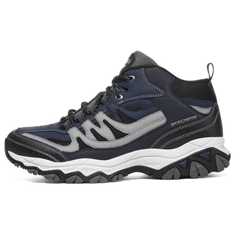 Skechers After Burn Memory Удобные Амортизирующие Прочные Высокие Наружные Функциональные Ботинки Мужская обувь Сине-серый 50120-NVGY 41