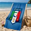Asciugamano da Spiaggia in Microfibra Stampato con Stemmi del Calcio Italiano, Morbido e Assorbente, Asciugatura Rapida, Ideale per Viaggi Estivi, Essenziale per la Spiaggia, Piscina