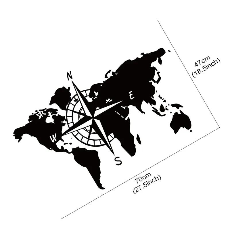 World Map Compass Caravan Car Sticker Camping Travel Explore Camper Rv Motorhome Truck Decal Auto Body Decoration Accessories