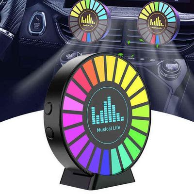 Lampa Aromaterapeutyczna z Magnetycznym Uchwytem Kolorowy Odświeżacz Powietrza Okrągłe Światła RGB Akumulatorowa Do Kratki Wentylacyjnej Samochodu Lub Pomieszczenia
