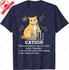 Cation Funny Chemistry Humor Science Teacher Cat Pun Men Women Cotton TShirt Fun Cute Graphic Retro Style Oneck Printed Tops