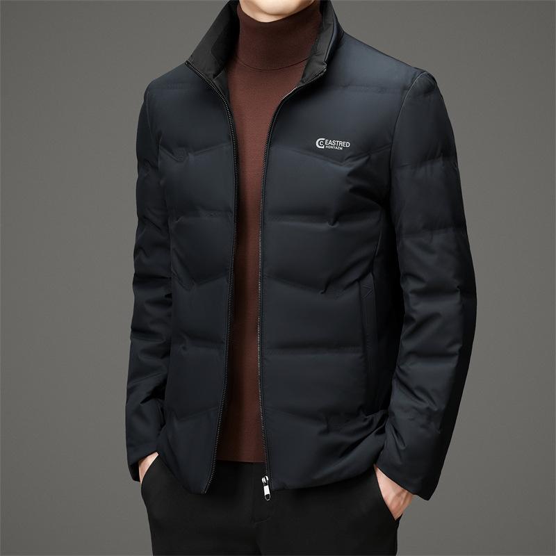 New Autumn and Winter Men's Down Jackets, Fashionable, Casual, Versatile, Middle-aged Dad Wear, Stand-up Collar, Warm Down Jackets