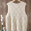 Women's Stylish V-Neck Pullover Hollow-Out Knitted Vest Versatile Sleeveless Sweater Gilet for Spring and Autumn