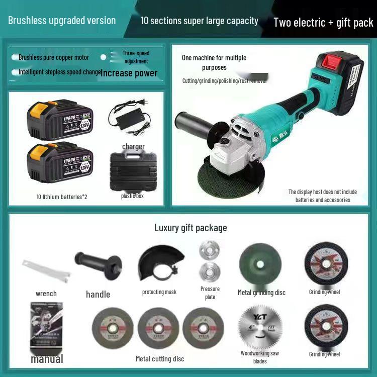 A3 Model 48VF Universal Brushless Lithium Battery High-Power Angle Grinder & Polisher