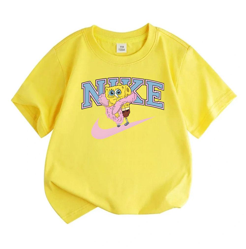 Cute Cartoon Sponge Character Print Kids Boys Girls 100% Cot