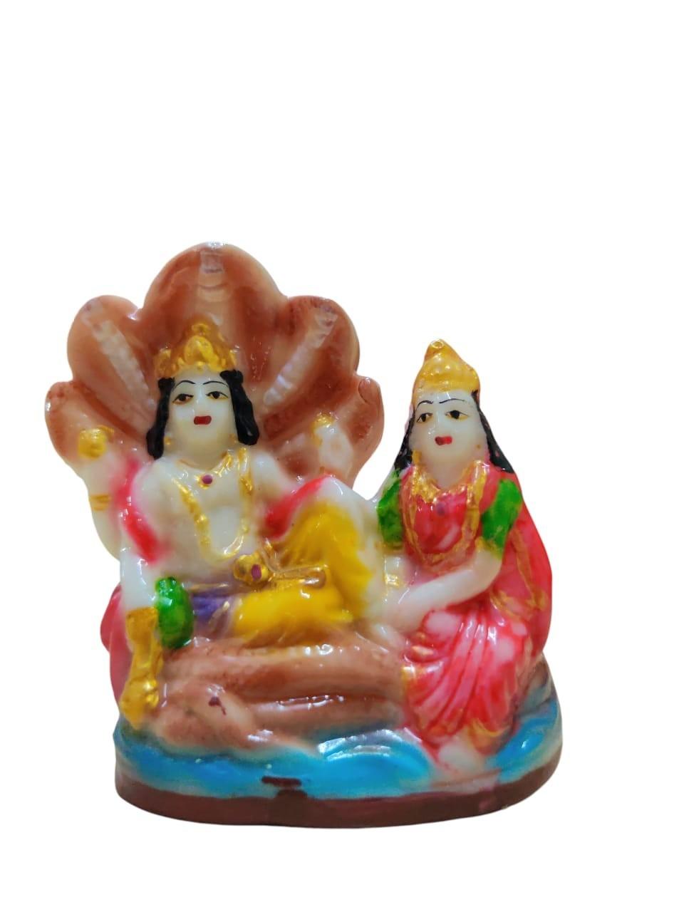 @ Lord Vishnu Lakshmi Idol Multicolored 188Gm