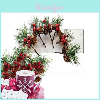Weihnachtsdekoration Kiefernnadel-Bouquet Künstliche Blumen mit Beeren und Tannenzapfen für festliche Stimmung