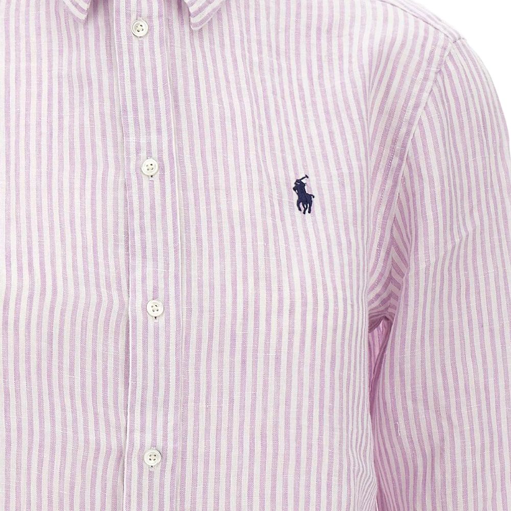 Polo Ralph Lauren Striped Embroidered Button Long Sleeve Shirt Women Shirts 211A96158-006